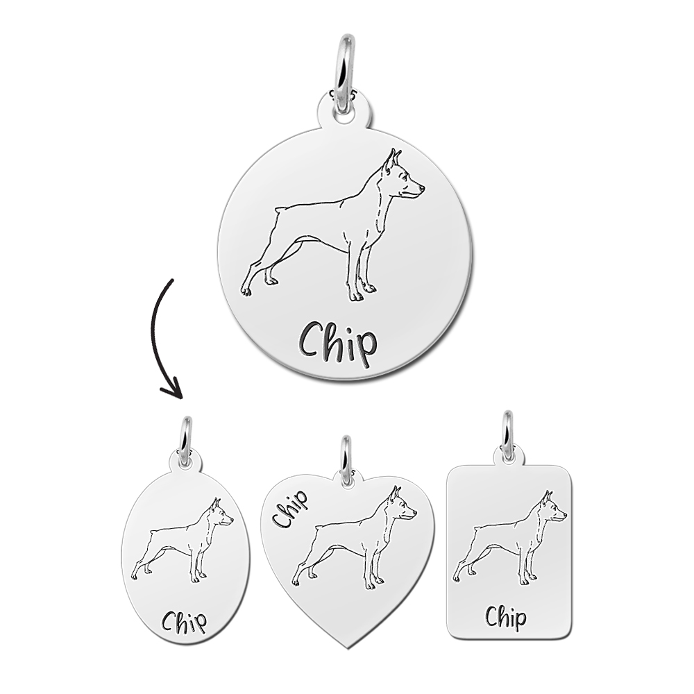 Silver pet pendant dog Miniature Pinscher