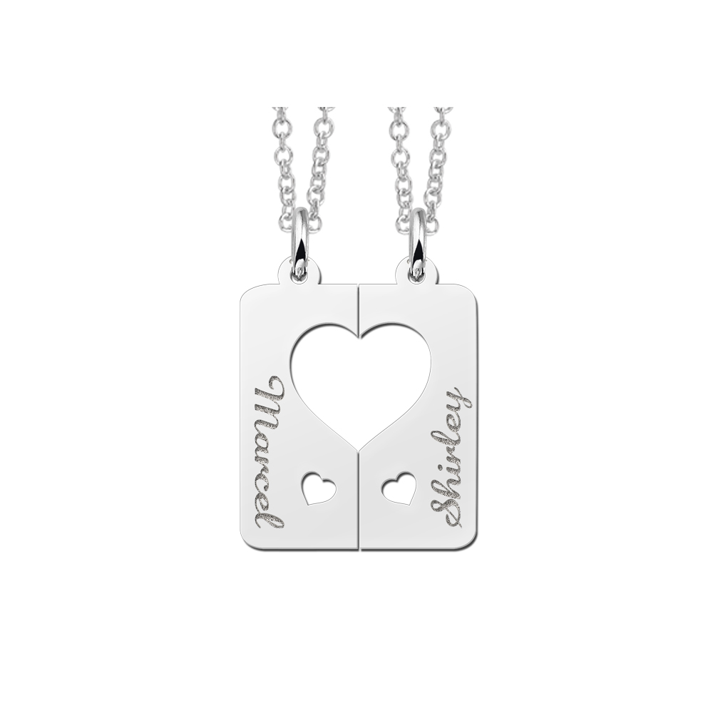 Silver half heart necklace