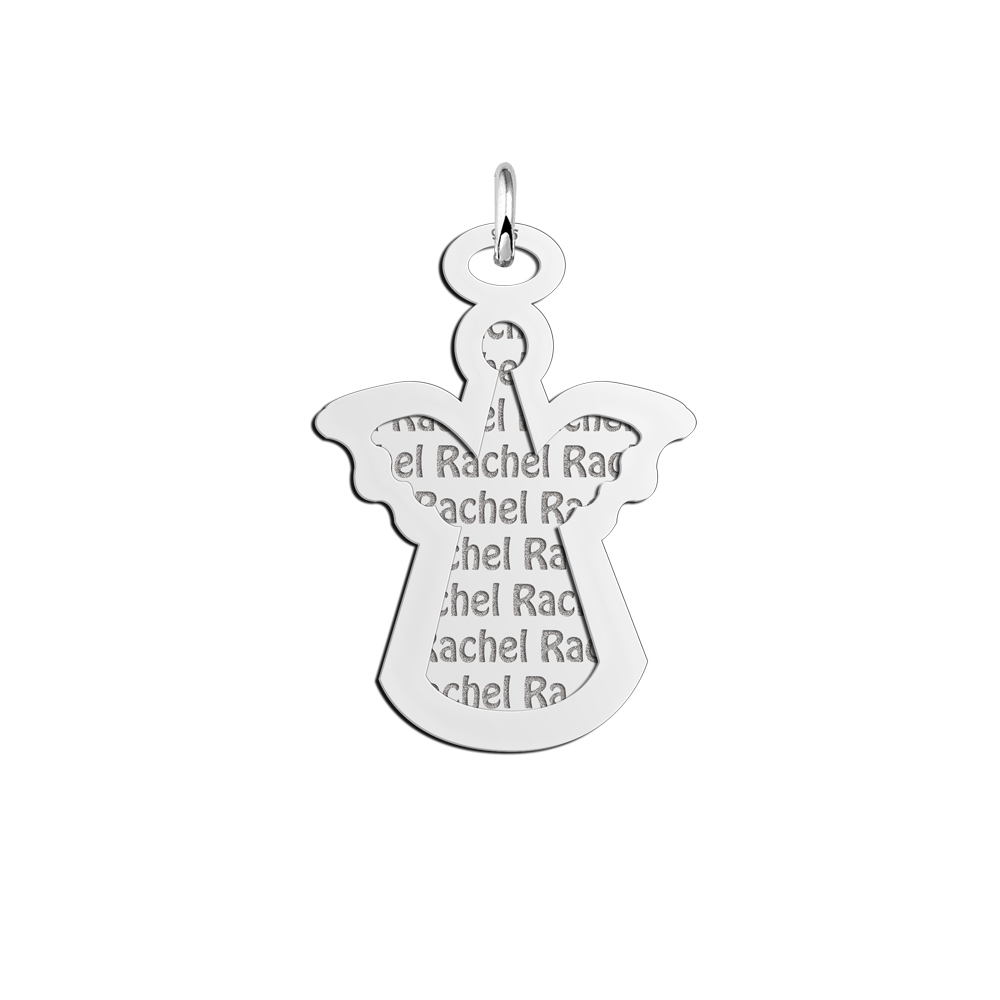 Silver namependant 2-pieces angel
