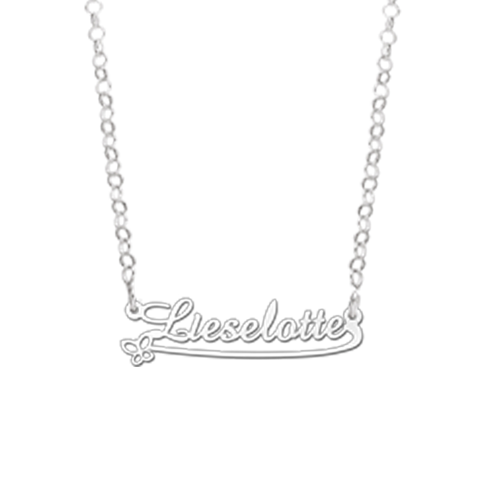 Silver Name Necklace for Kids, Model Lieselotte