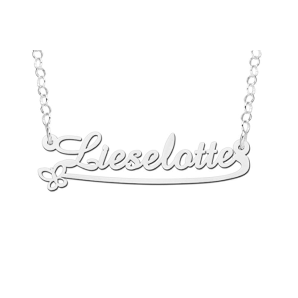 Silver Name Necklace for Kids, Model Lieselotte