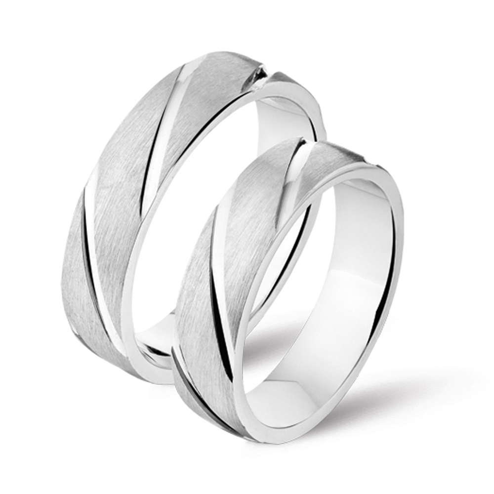 Silver friendship rings carved with matted finish