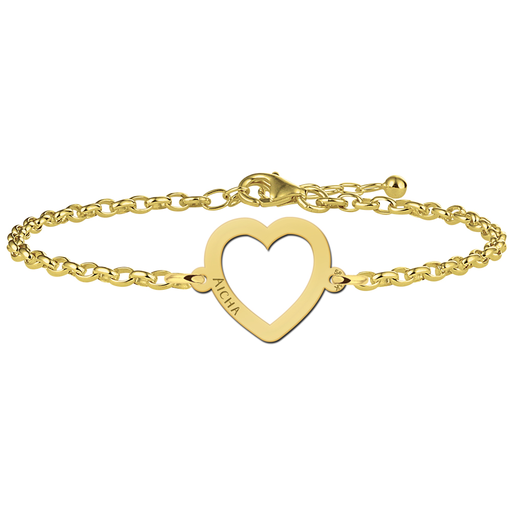 Gold heart bracelet