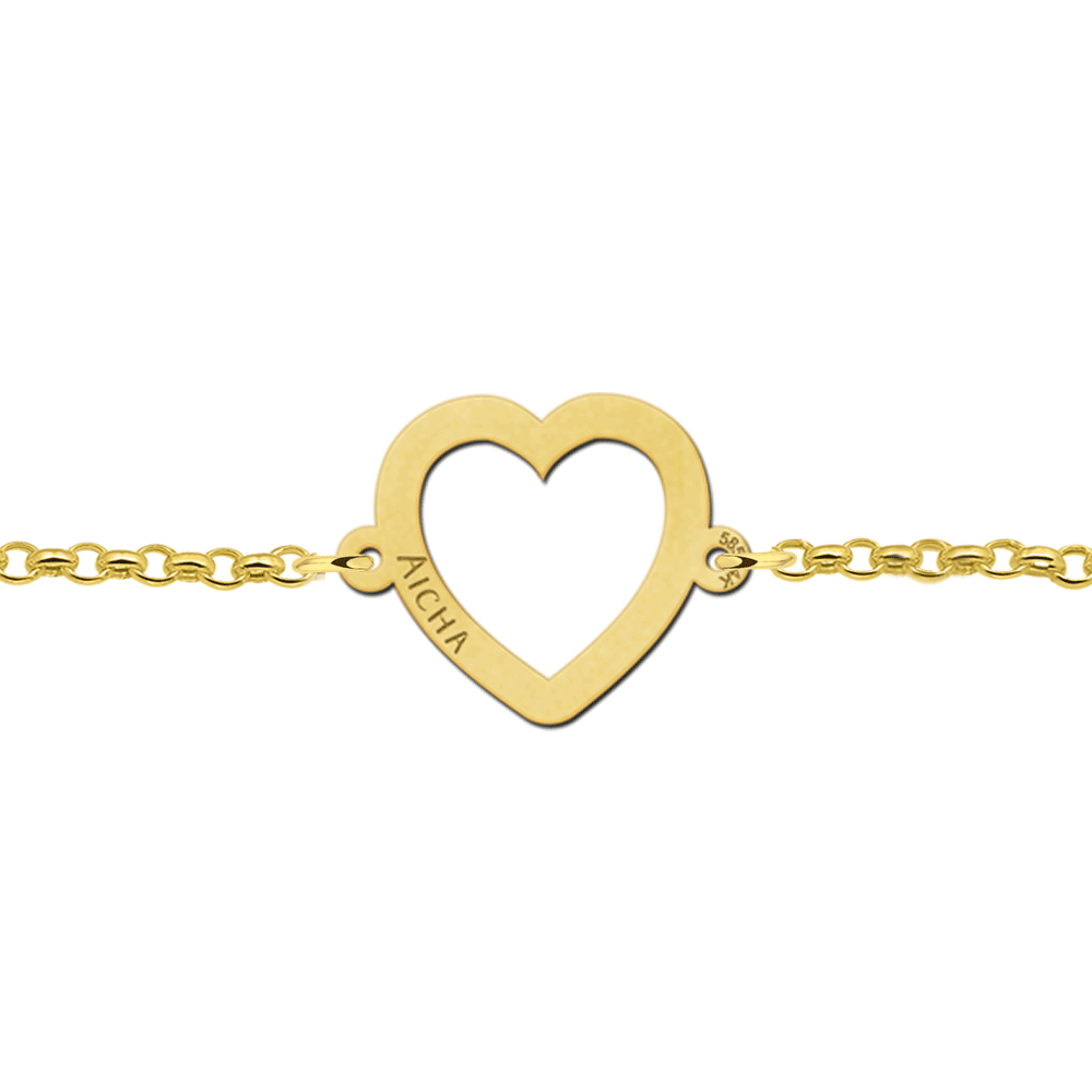 Gold heart bracelet