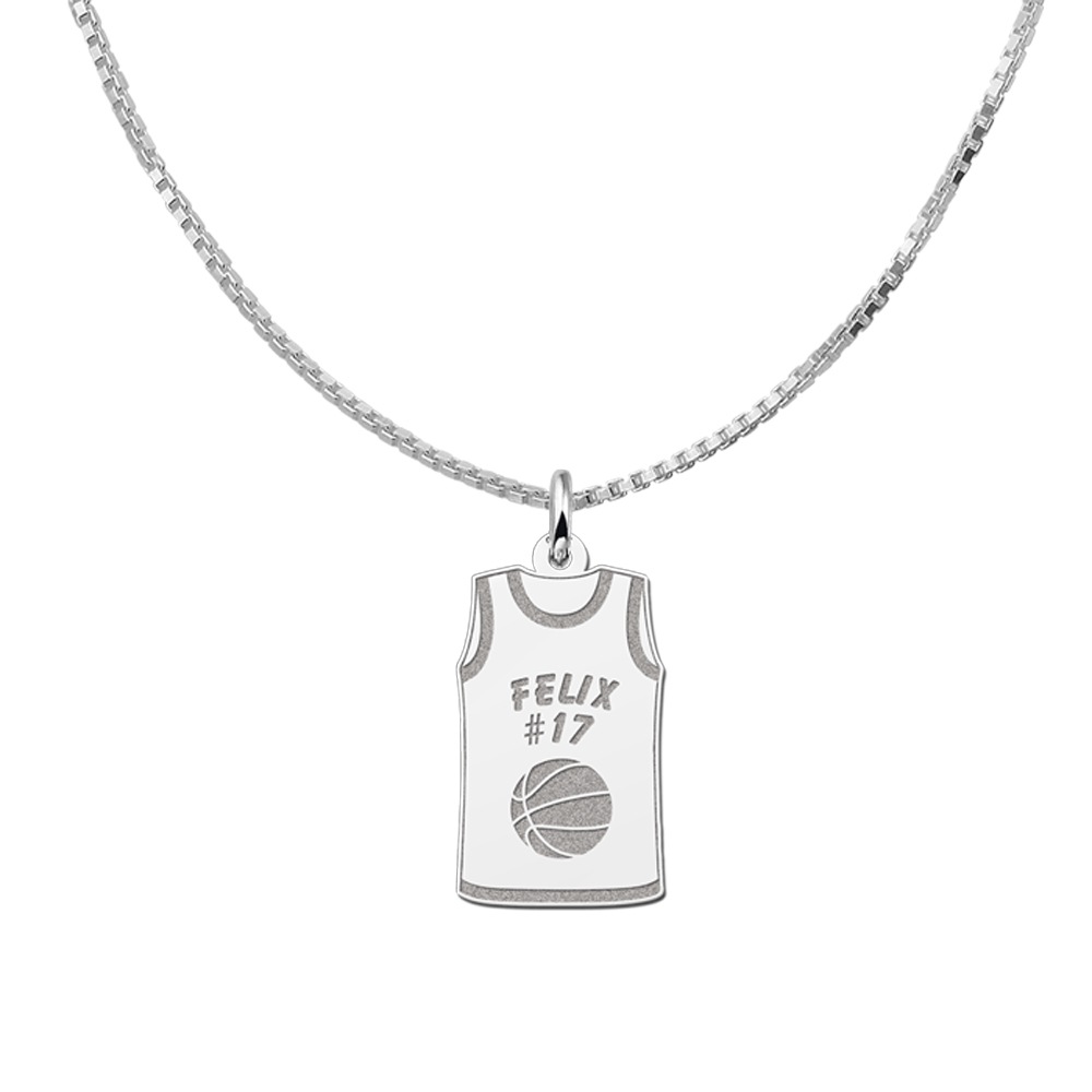 Silver baksetball pendant