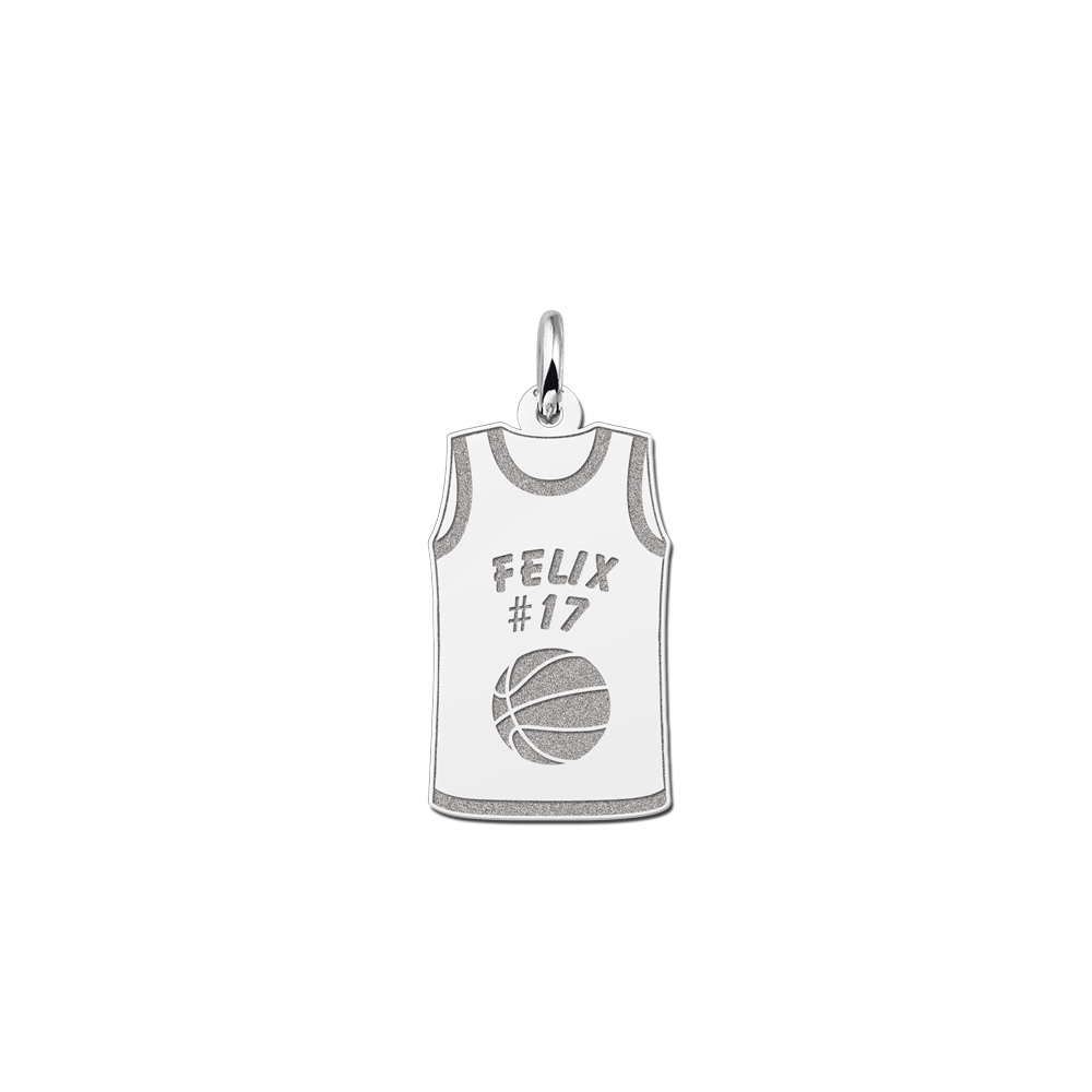 Silver basketball pendant