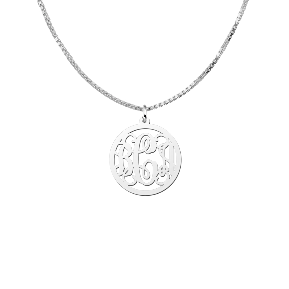 Silver Monogram Necklace, Medium
