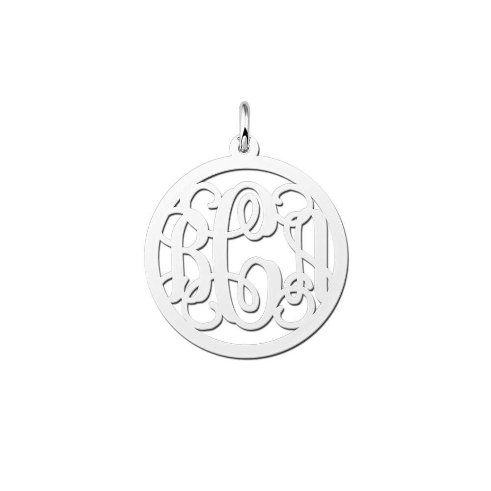 Silver Monogram Necklace, Medium