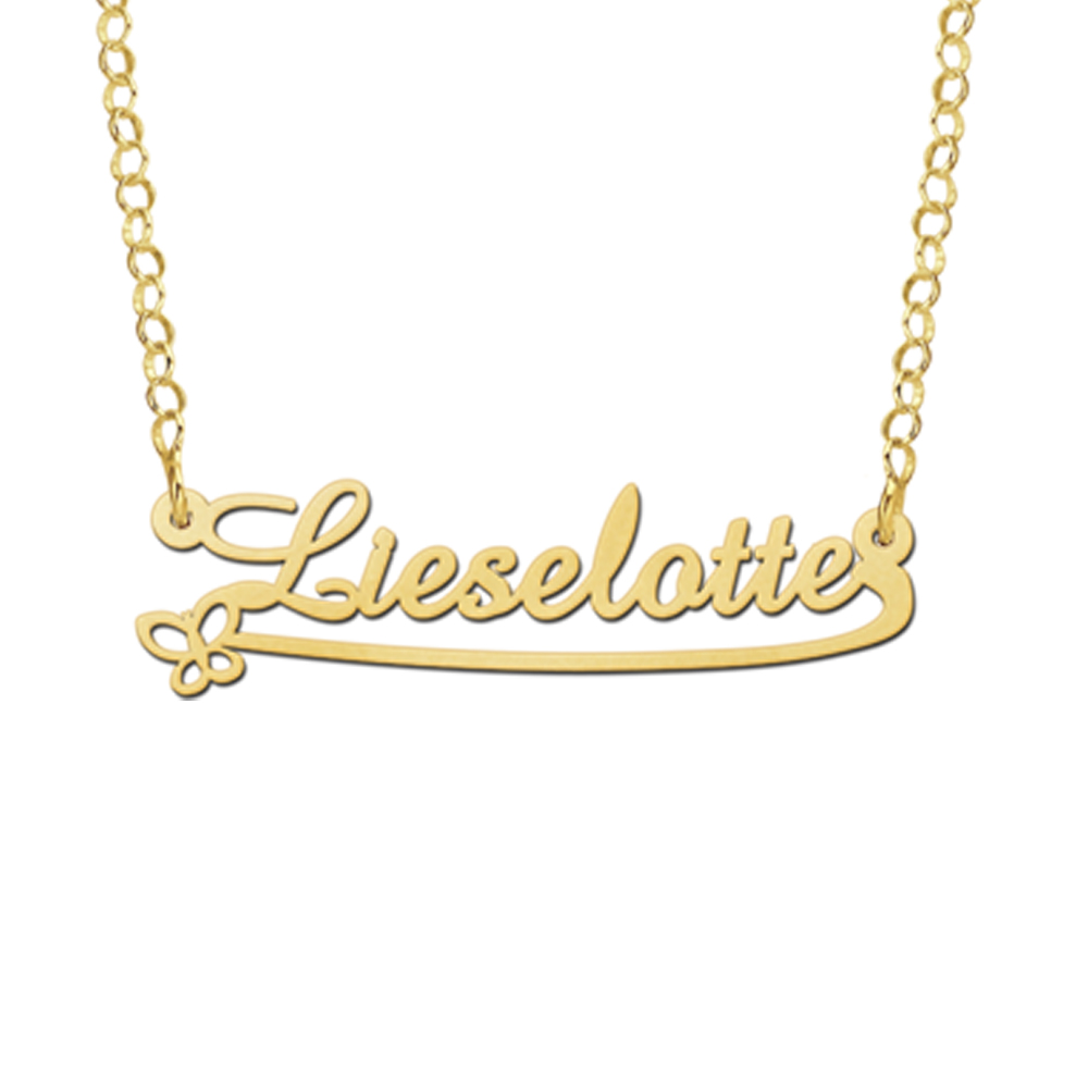 Golden Name Necklace for Kids, Model Lieselotte