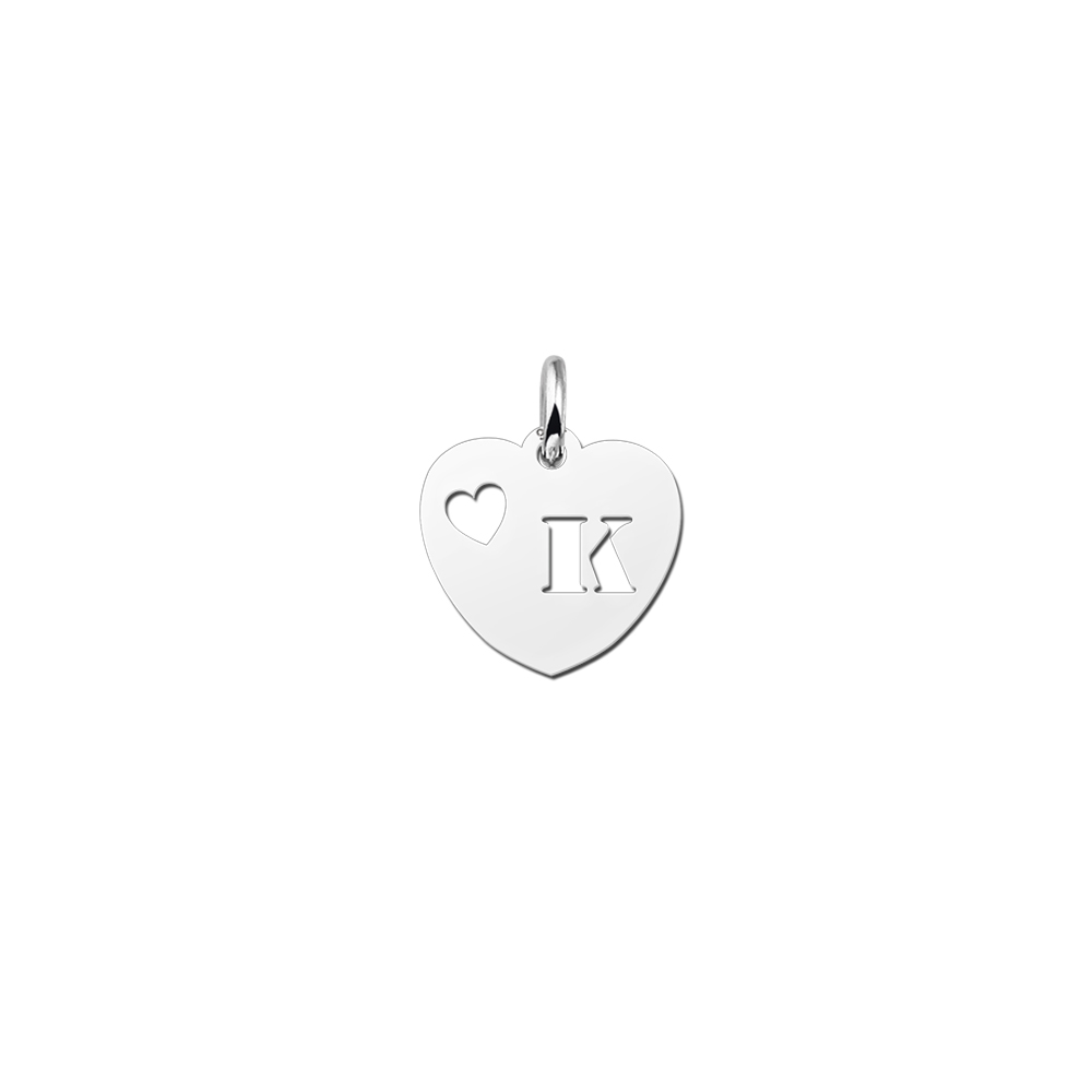 Silver Initialpendant Heart