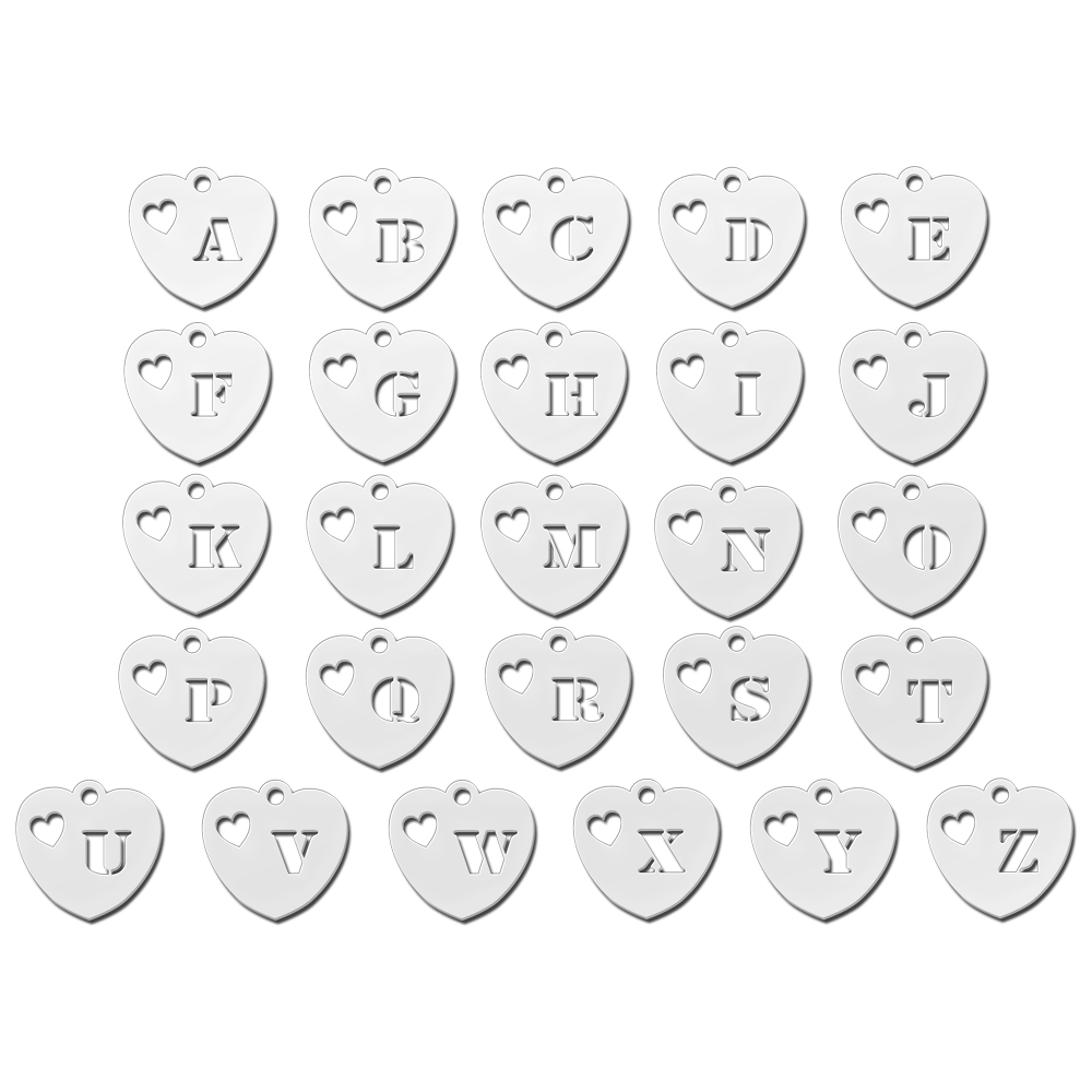 Silver Initialpendant Heart