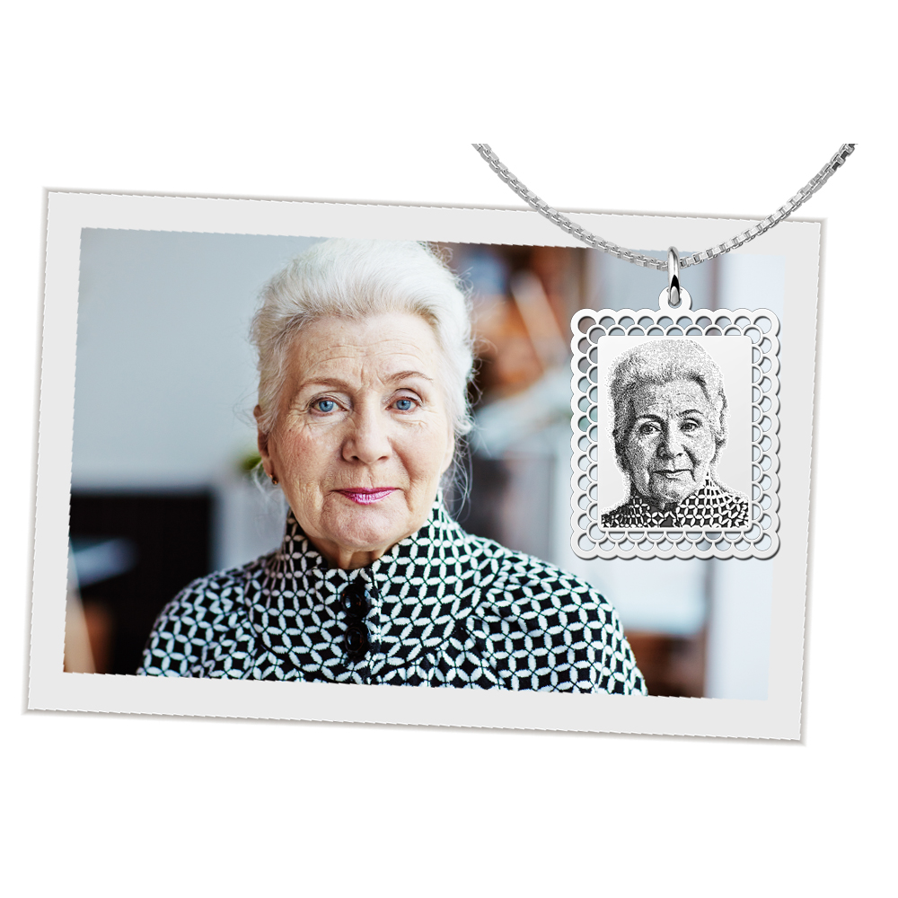 Photo pendant rectangle silver