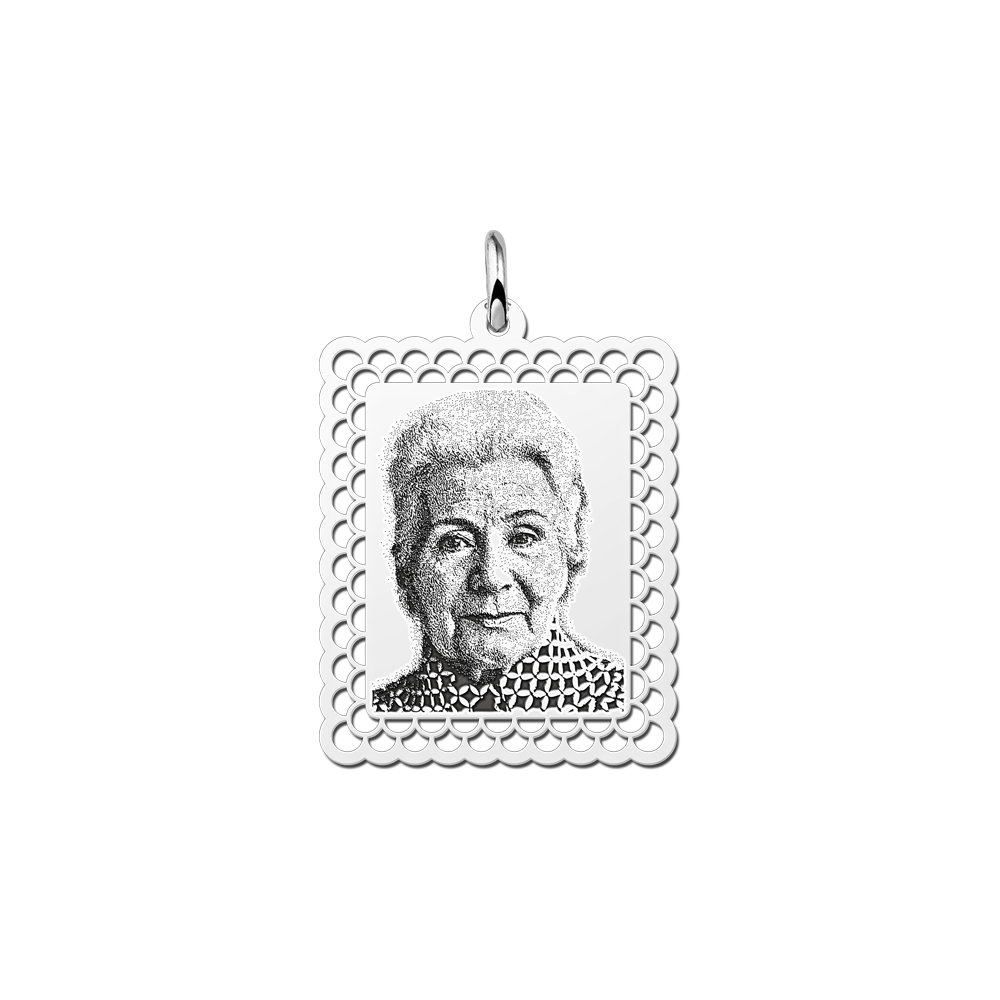 Photo pendant rectangle silver