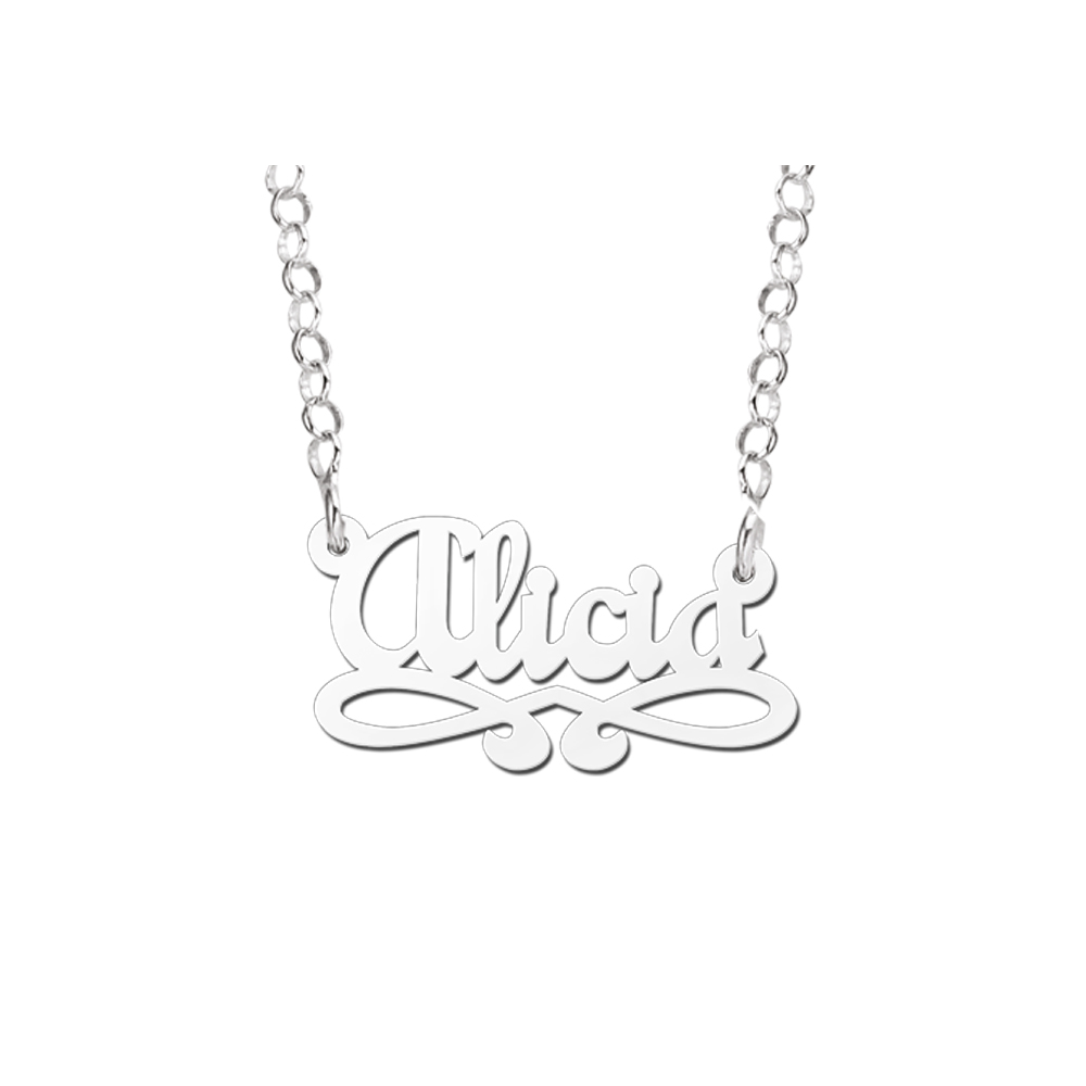 Silver Kids Name Necklace, Model Alicia