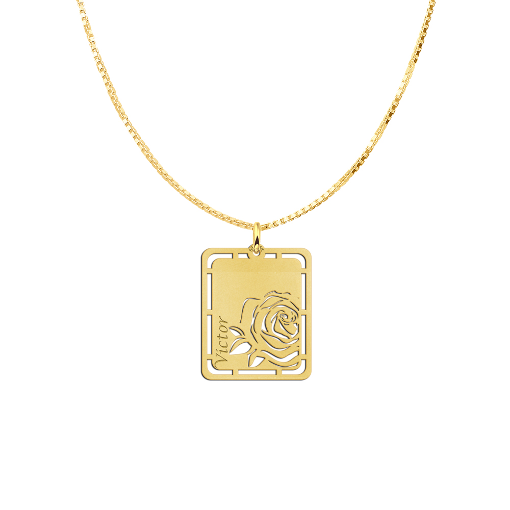 Gold Men's Pendant Rose