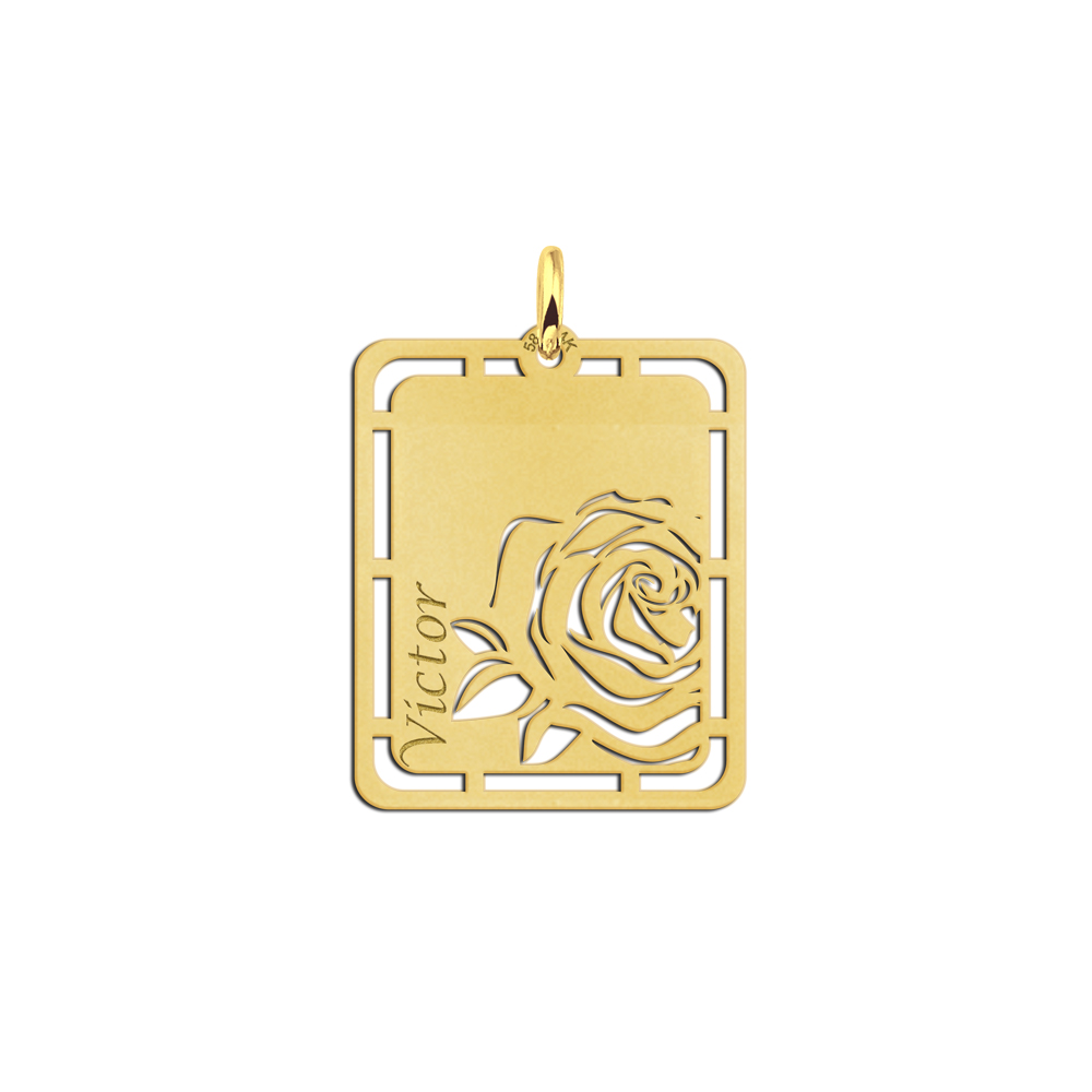 Gold Men's Pendant Rose