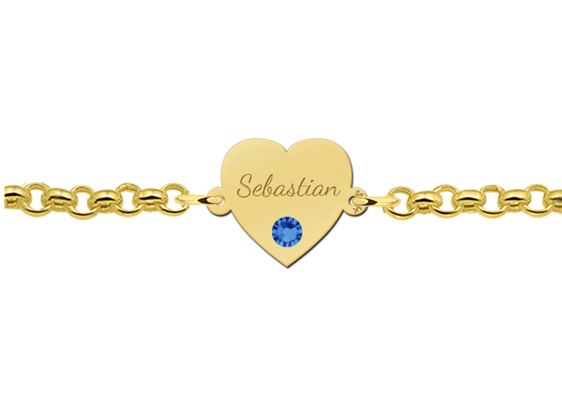 Heart of gold bracelet with engraving