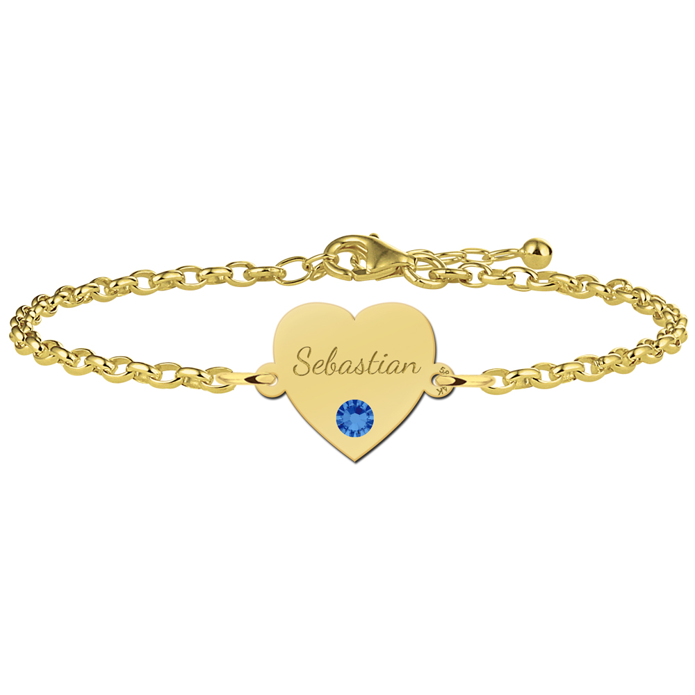 Heart of gold bracelet with engraving