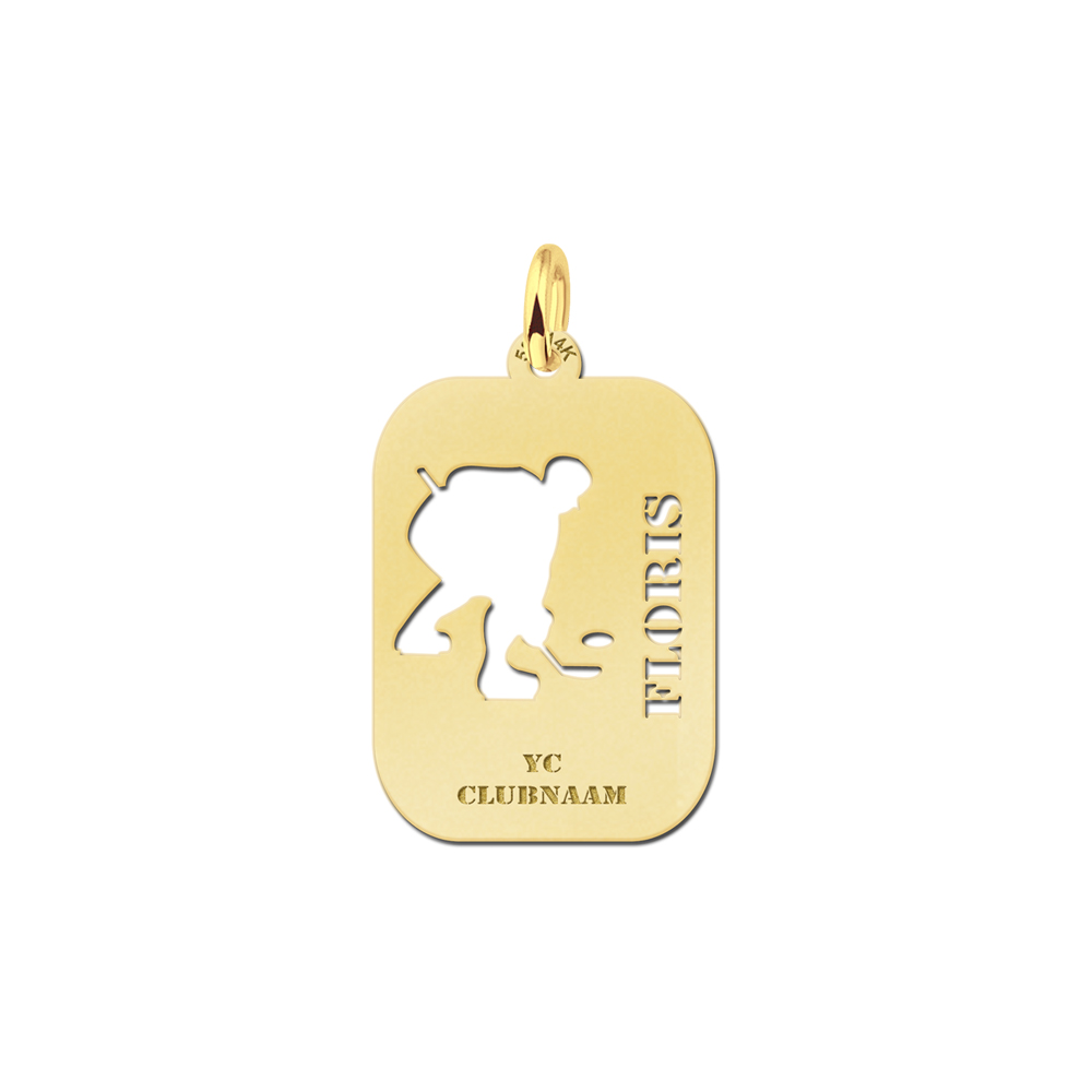 Golden Ice Hockey Pendant