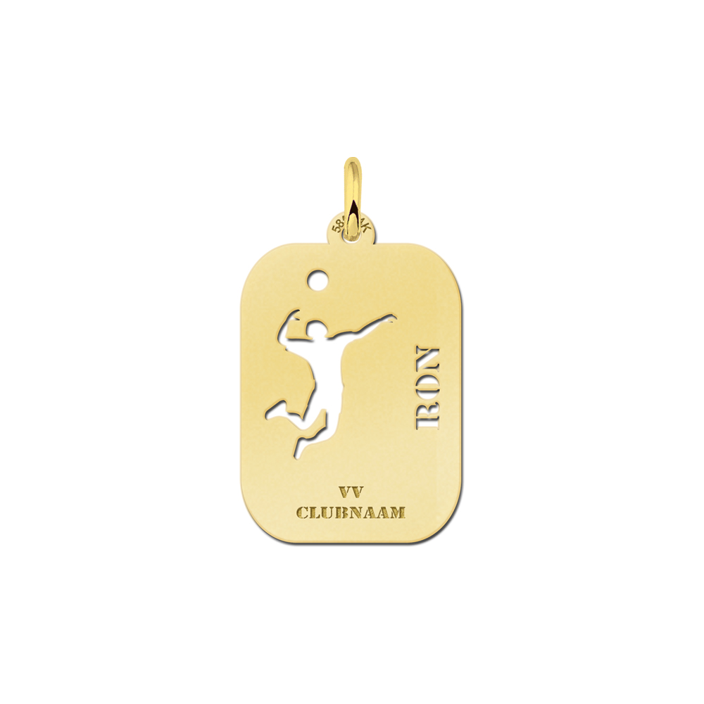 Gold volleyball pendant