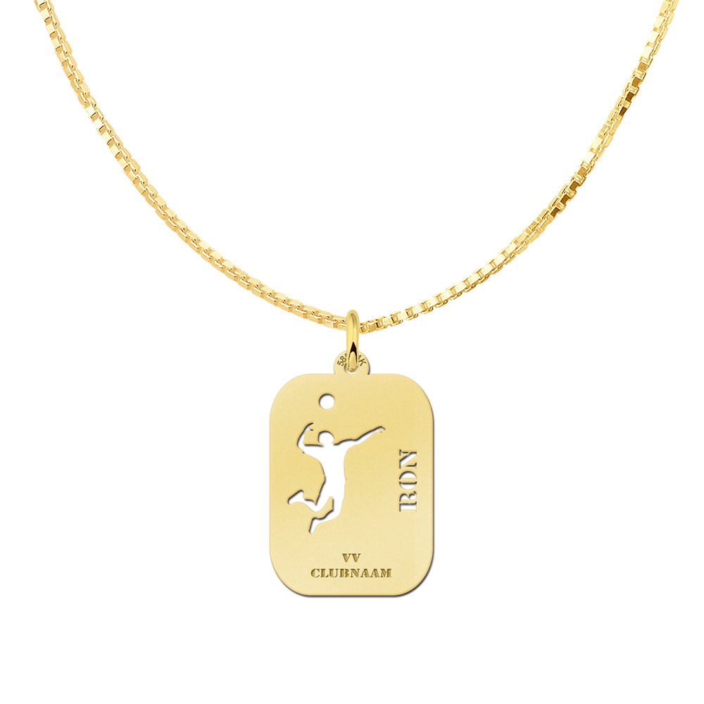 Gold volleyball pendant