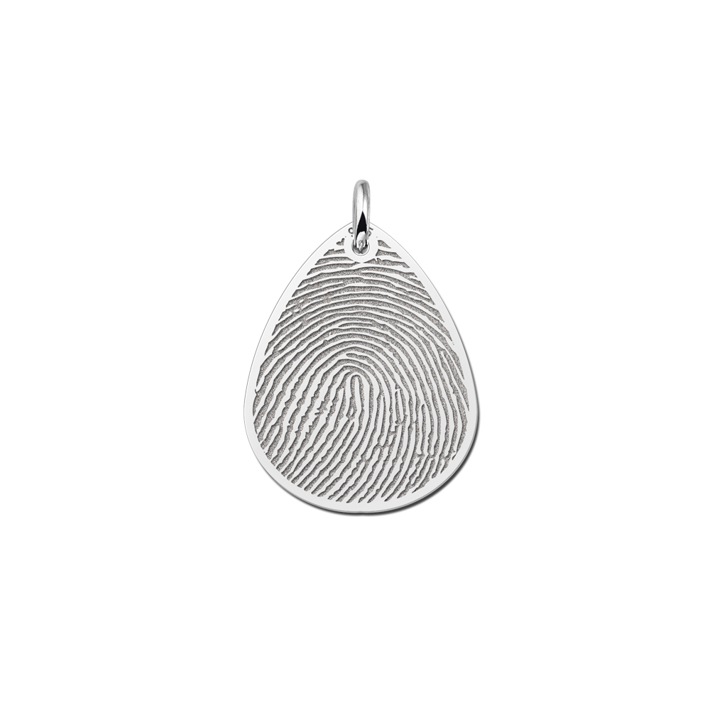 Silver Drop Fingerprint Pendant