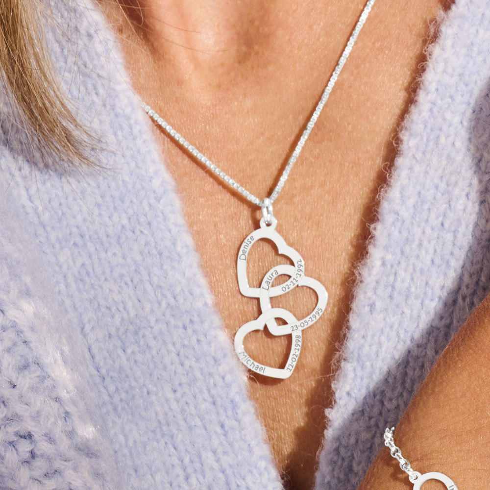 Silver Three Hearts Pendant