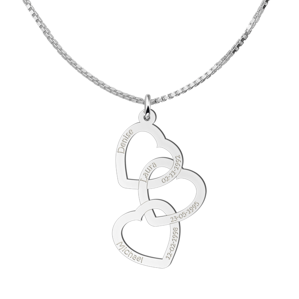 Silver Three Hearts Pendant