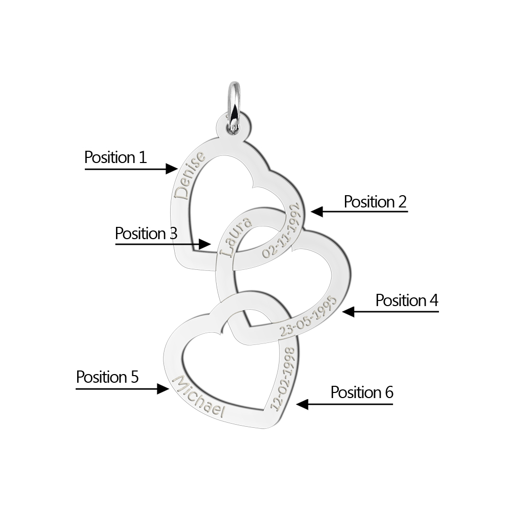 Silver Three Hearts Pendant