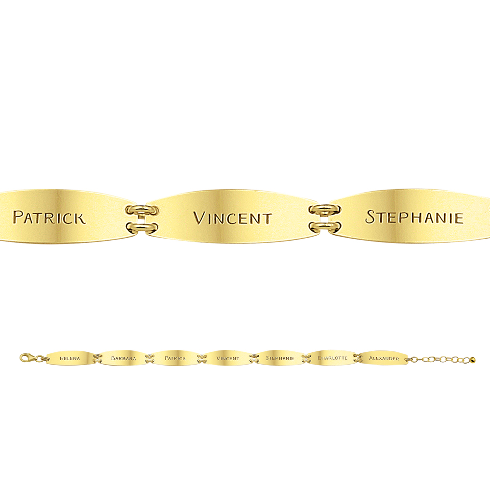 Gold bracelet with 7 names