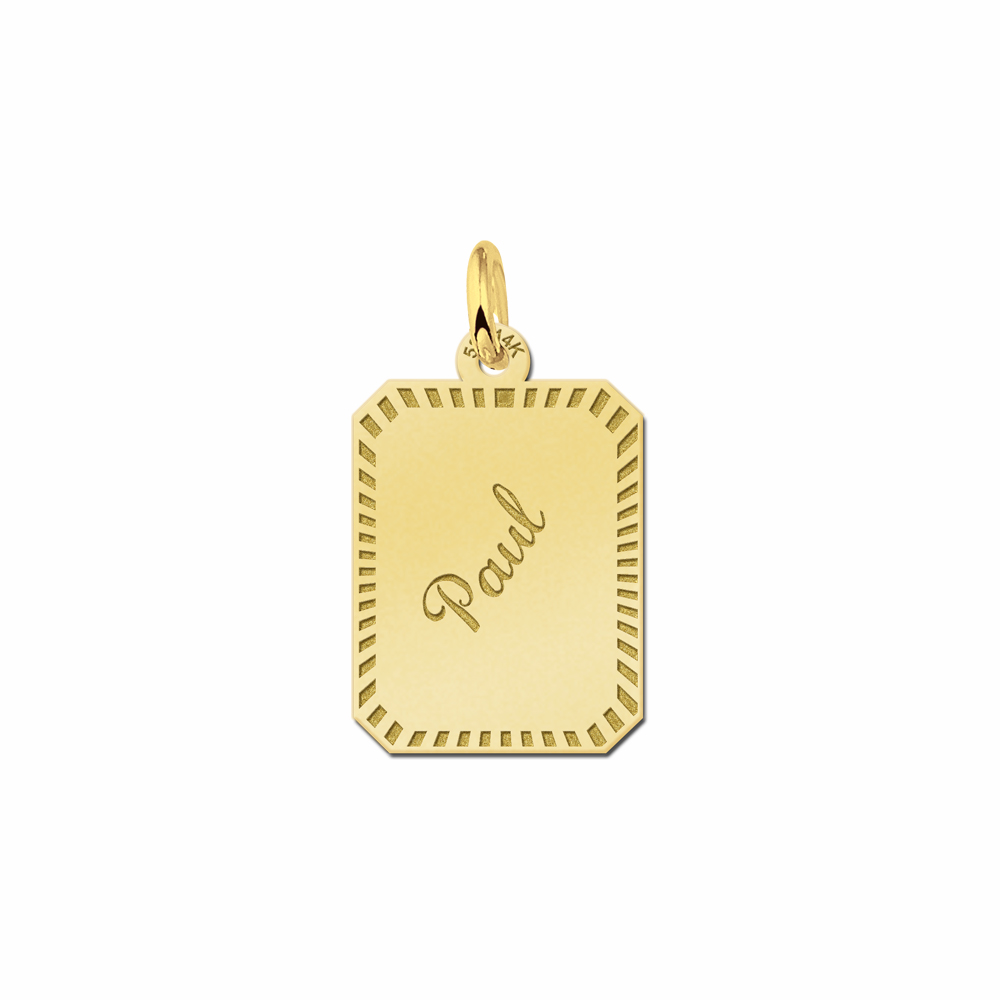 Personalised Gold Necklace with Name and Border