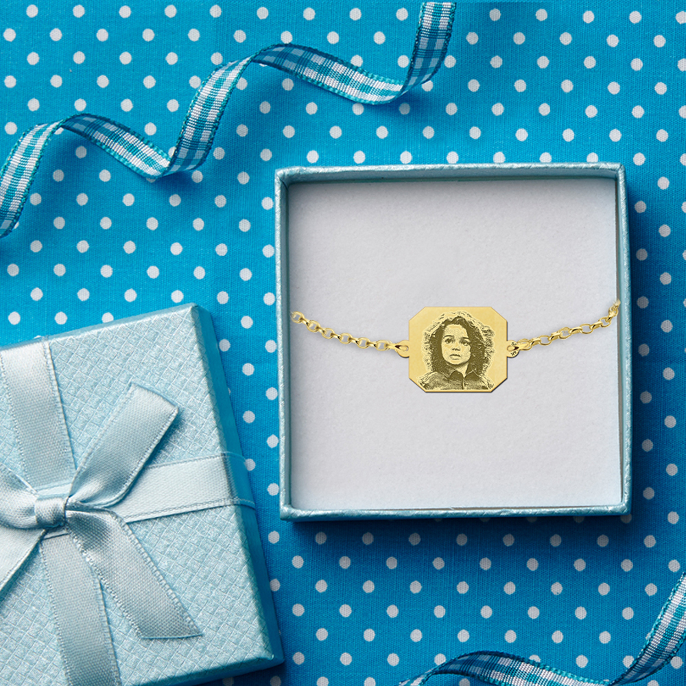 Golden photo bracelet rectangle