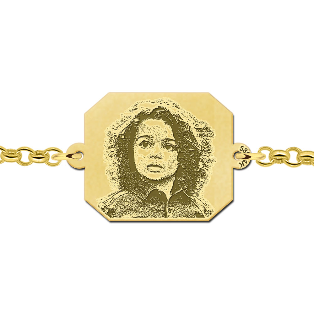 Golden photo bracelet rectangle