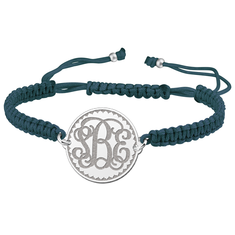 Silver Monogram Bracelet Engraved