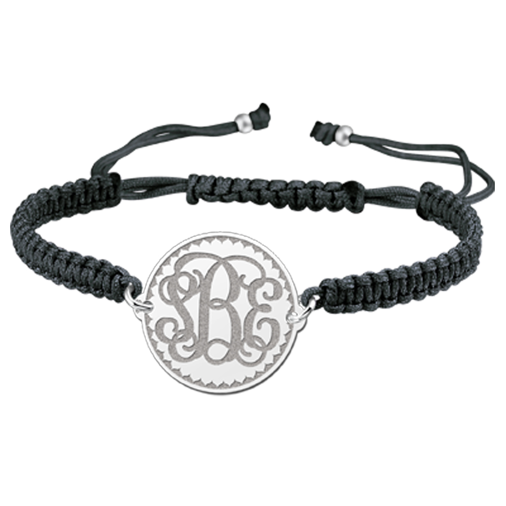 Silver Monogram Bracelet Engraved