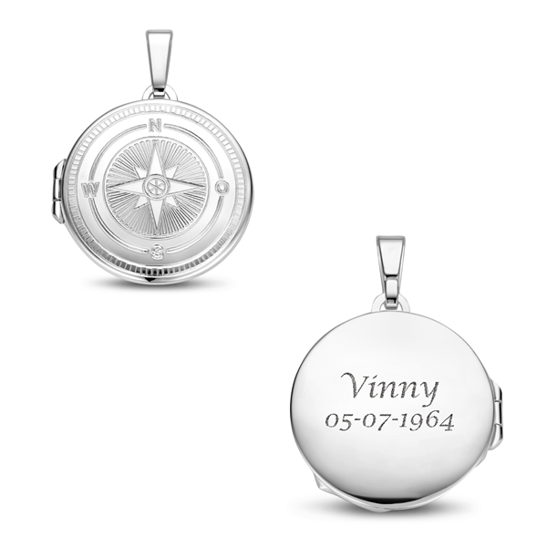 Silver compass medallion