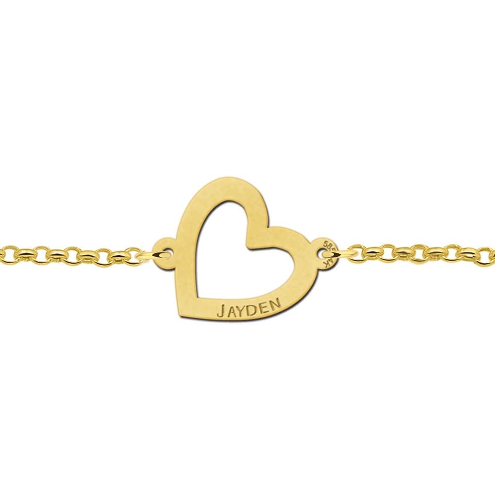 Bracelet with heart of gold