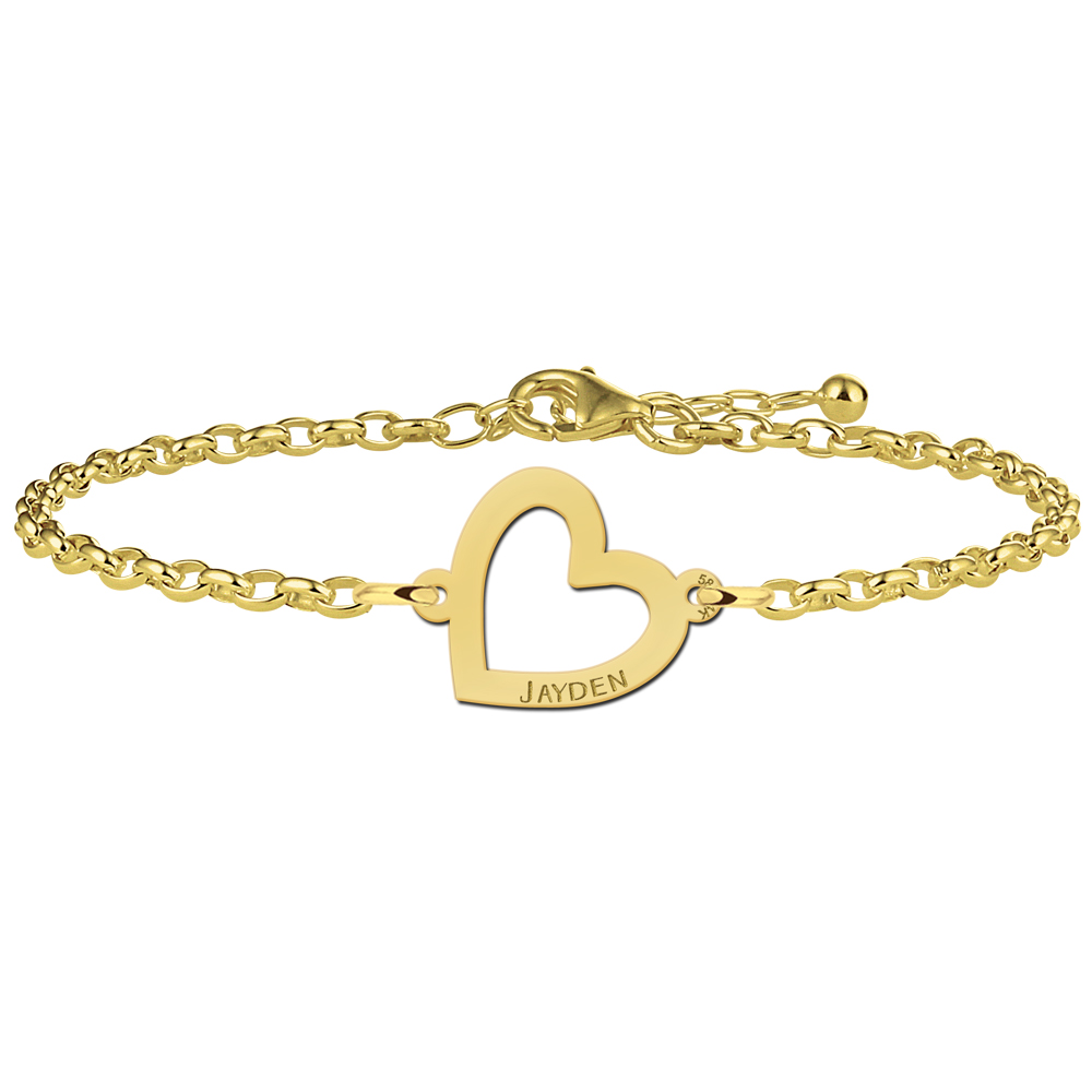 Bracelet with heart of gold