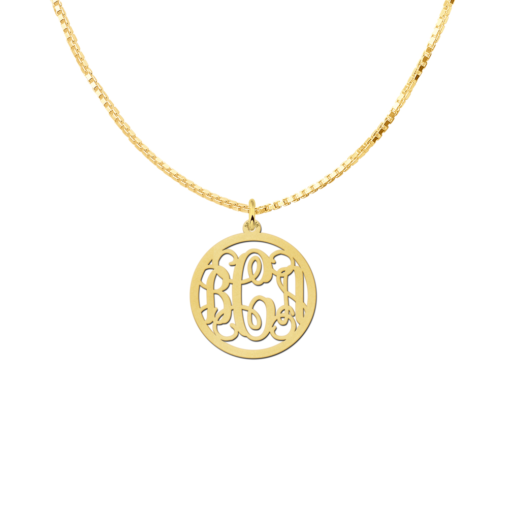 Gold Monogram Necklace, Medium