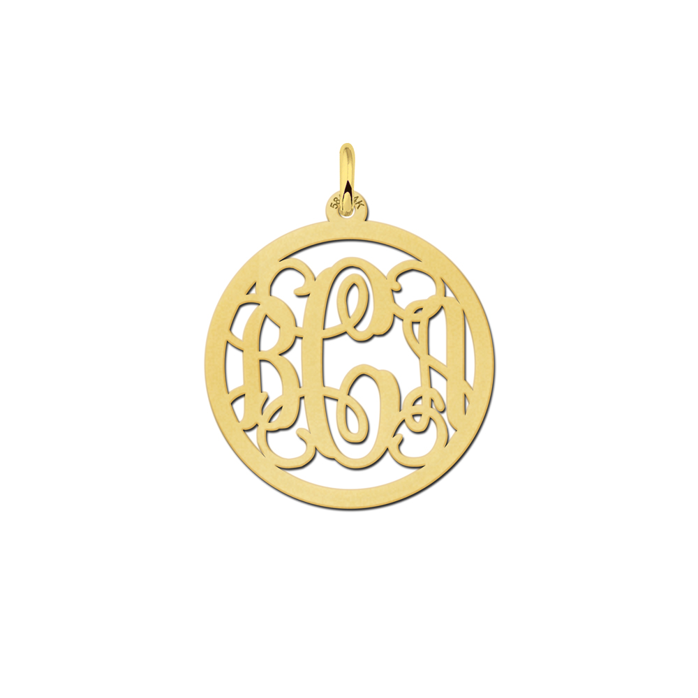 Gold Monogram Necklace, Medium