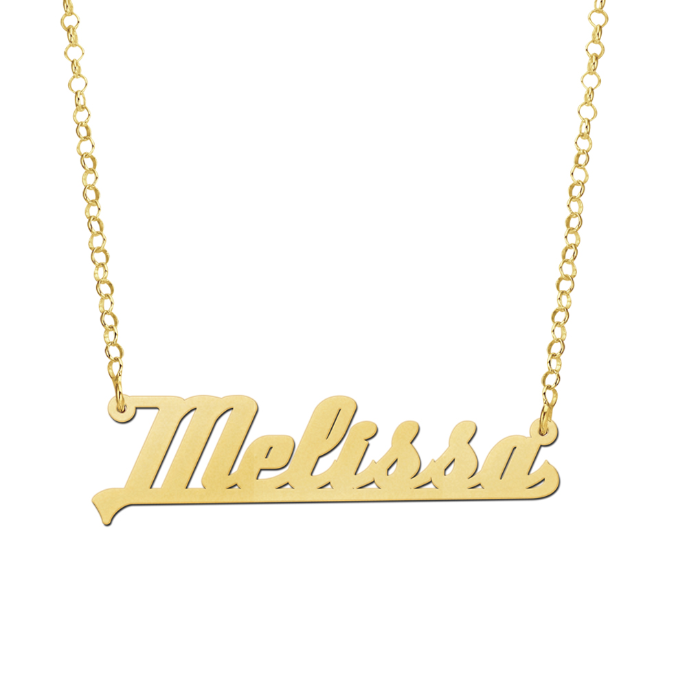 Golden Name Necklace Model Melissa