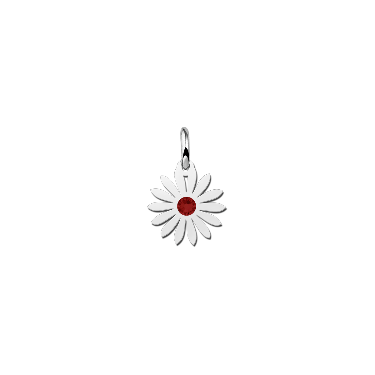 Silver Daisy pendant with birthstone