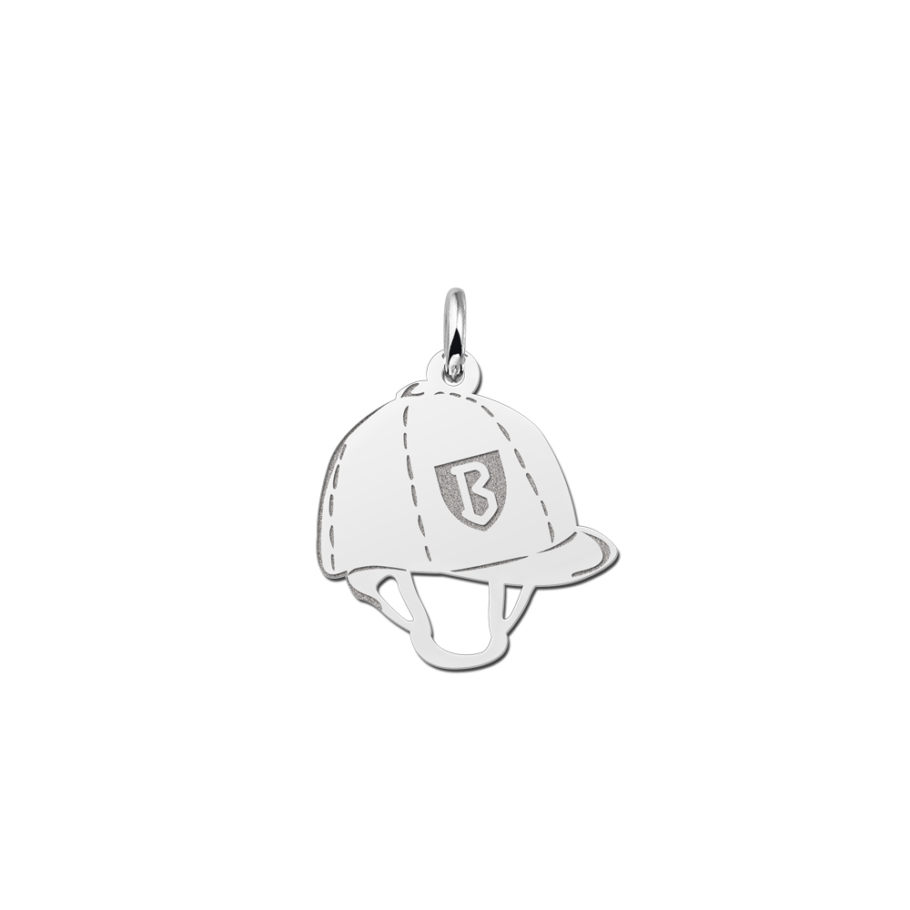 Silver pet namependant horseriding cap