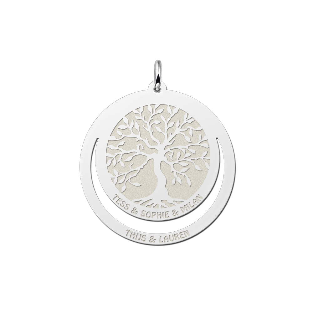 Round Silver Tree of Life Pendant