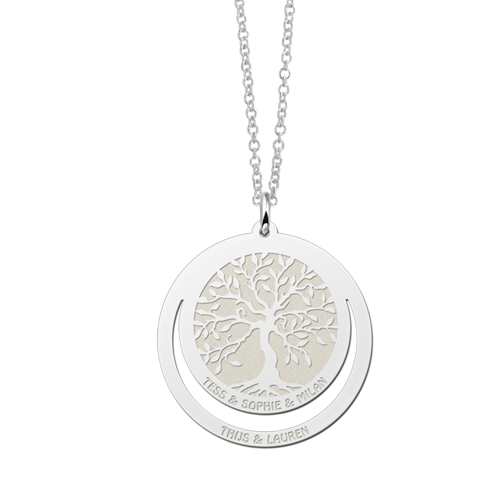 Round Silver Tree of Life Pendant