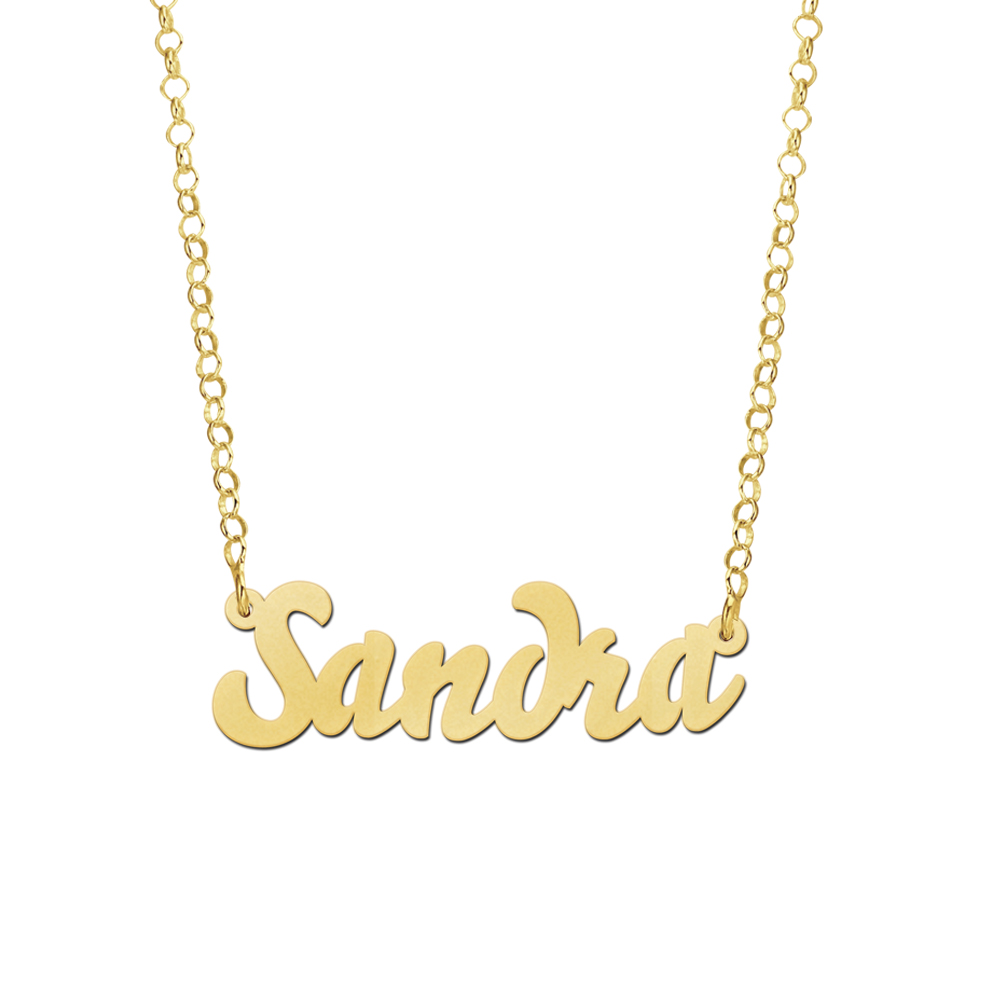 Gold Plated Name Necklace Model Sandra