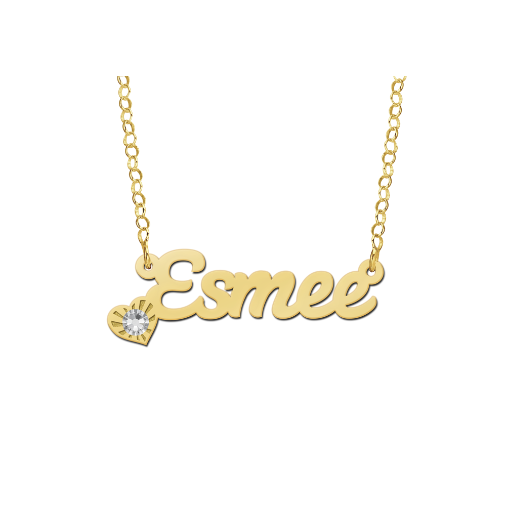 Gold plated name necklace, model Esmee