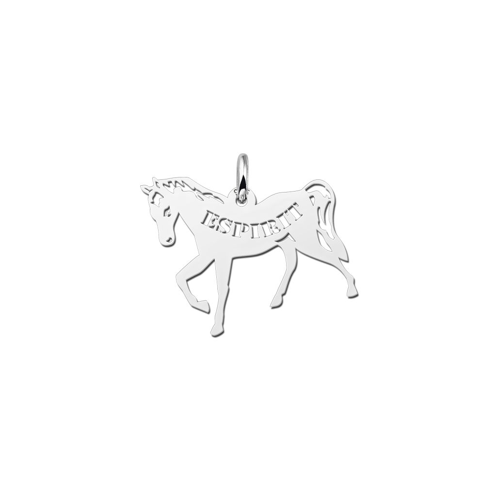 Silver pet namependant horse