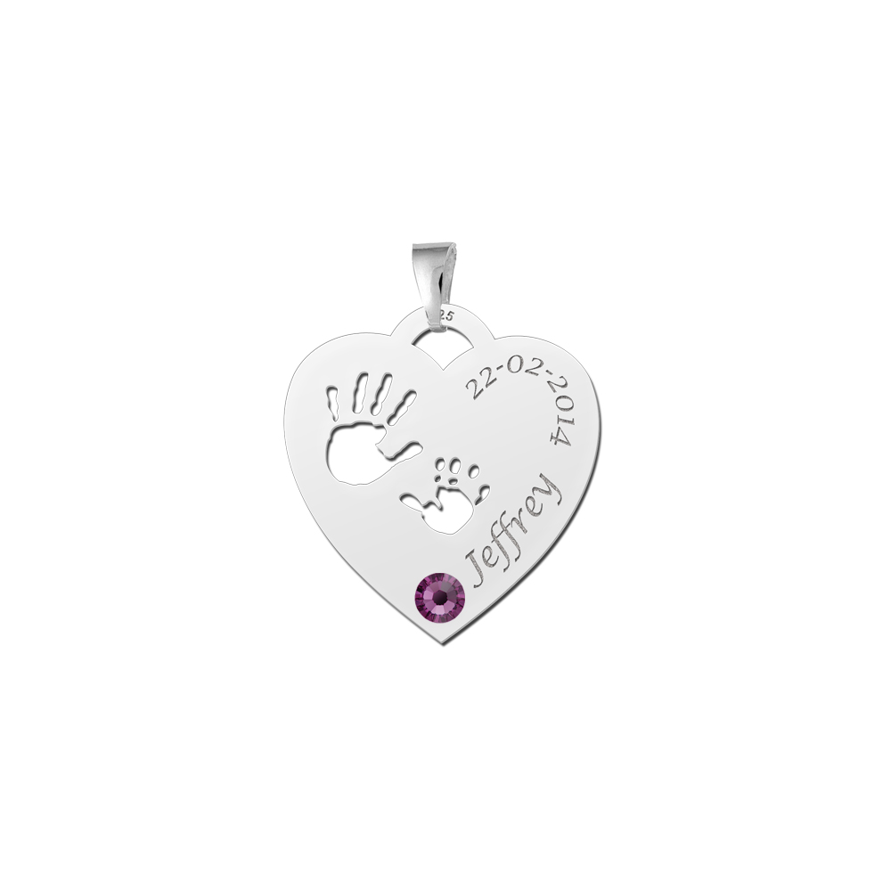 Silver pendant with birthstone