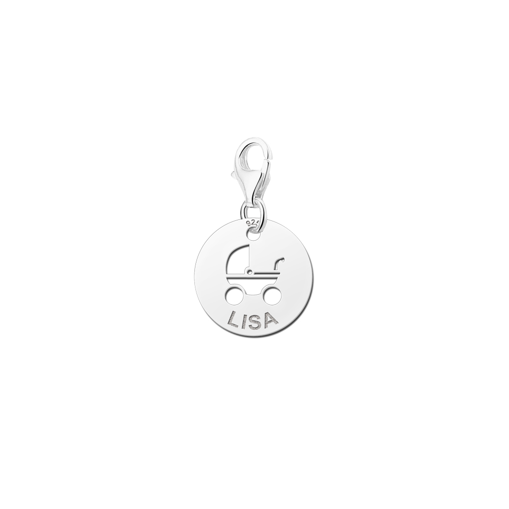 Silver Baby Crib Charm